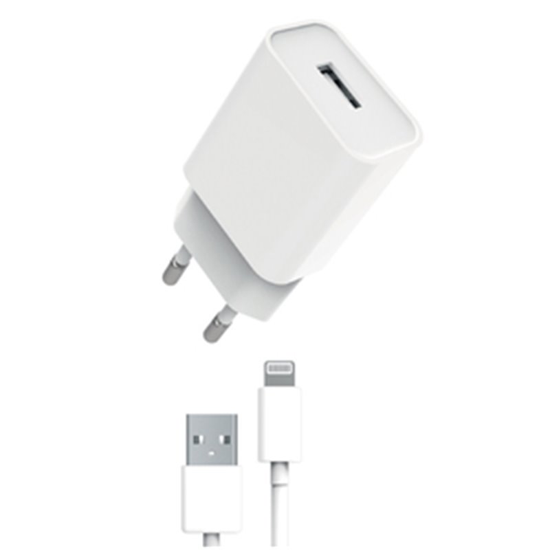 Pack Chargeur Secteur 12W + Câble USB-A Lightning Blanc