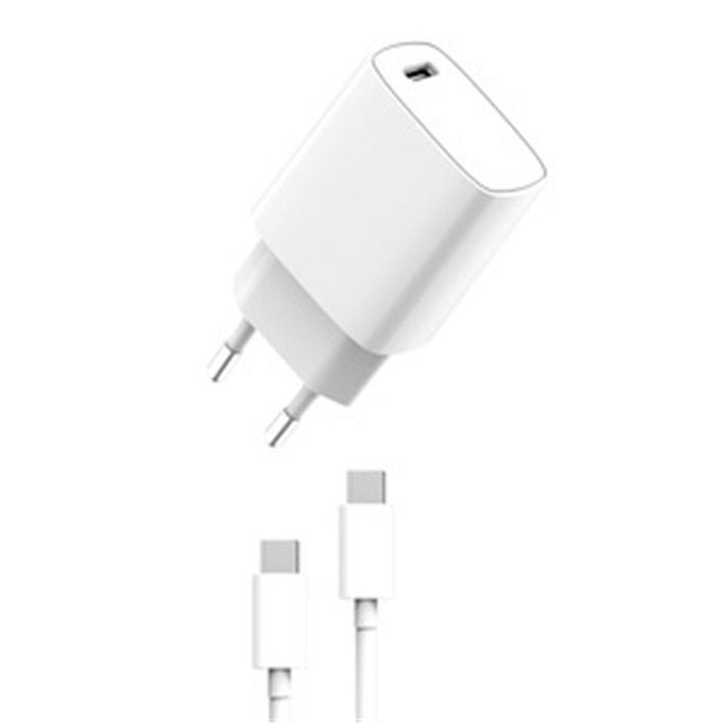 Pack Chargeur Secteur Pd 20W + USB-C USB-C Blanc