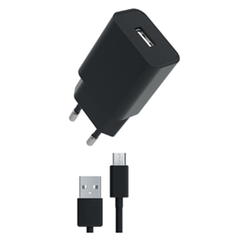 Pack Chargeur Secteur 12W + USB-A Micro-USB Noir