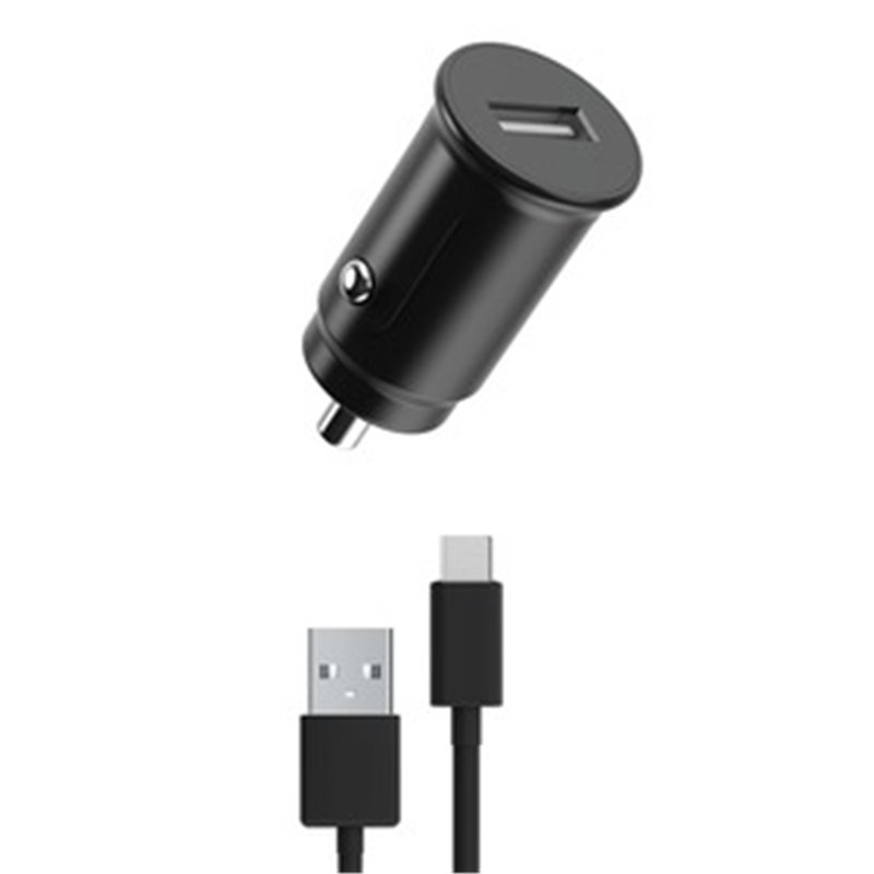 Pack Chargeur Voiture 12W + USB-A USB-C Noir