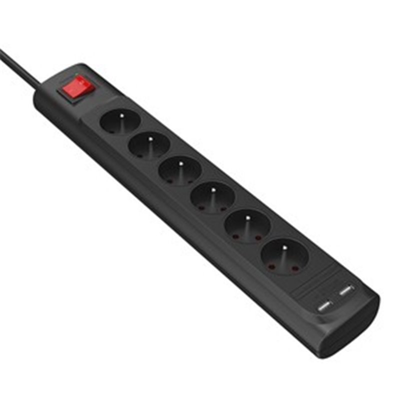 Power Parafoudre Parasurtenseur 6 Ac/2 USB-A Fr