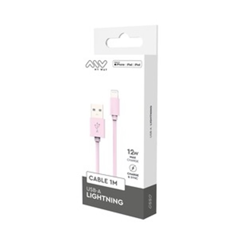 Câble USB-A Lightning 1M Rose