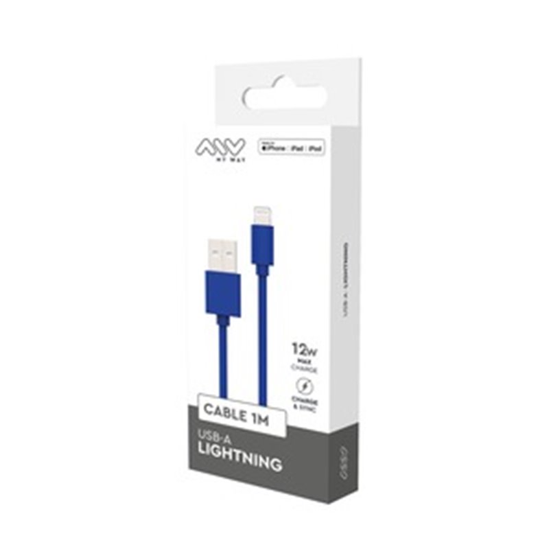 Câble USB-A Lightning 1M Bleu