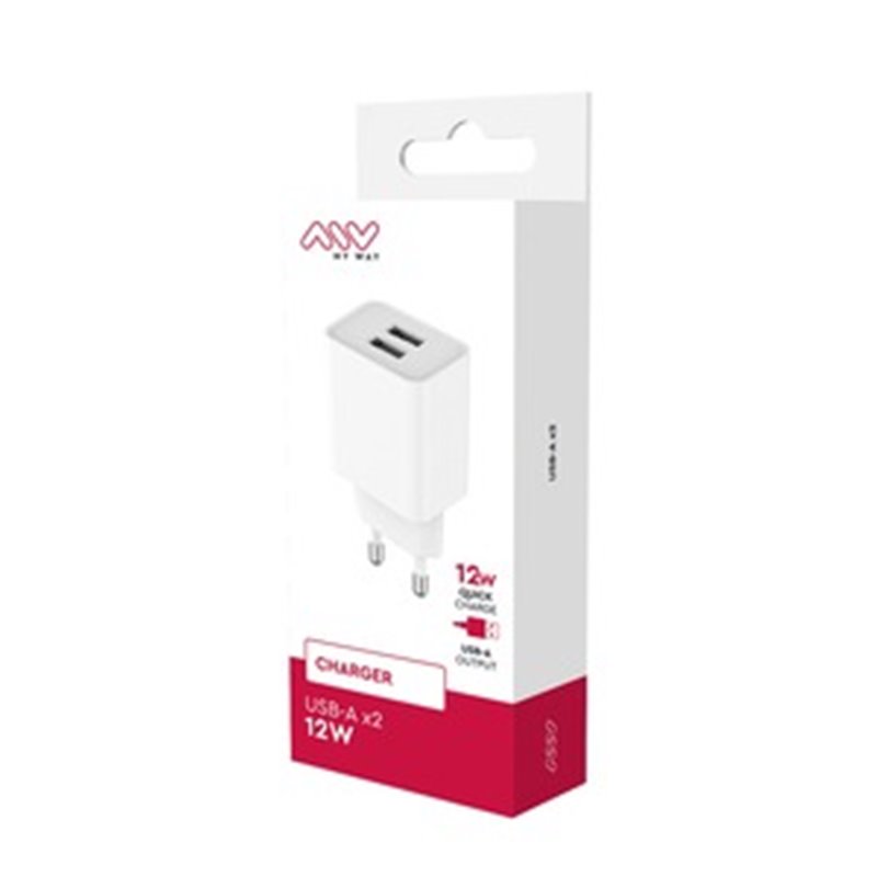 Image secondaire de Chargeur Secteur 12W 2 USB-A Blanc