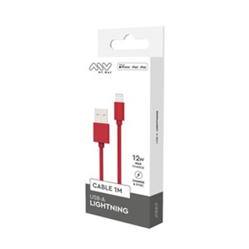 Câble USB-A Lightning 1M Rouge