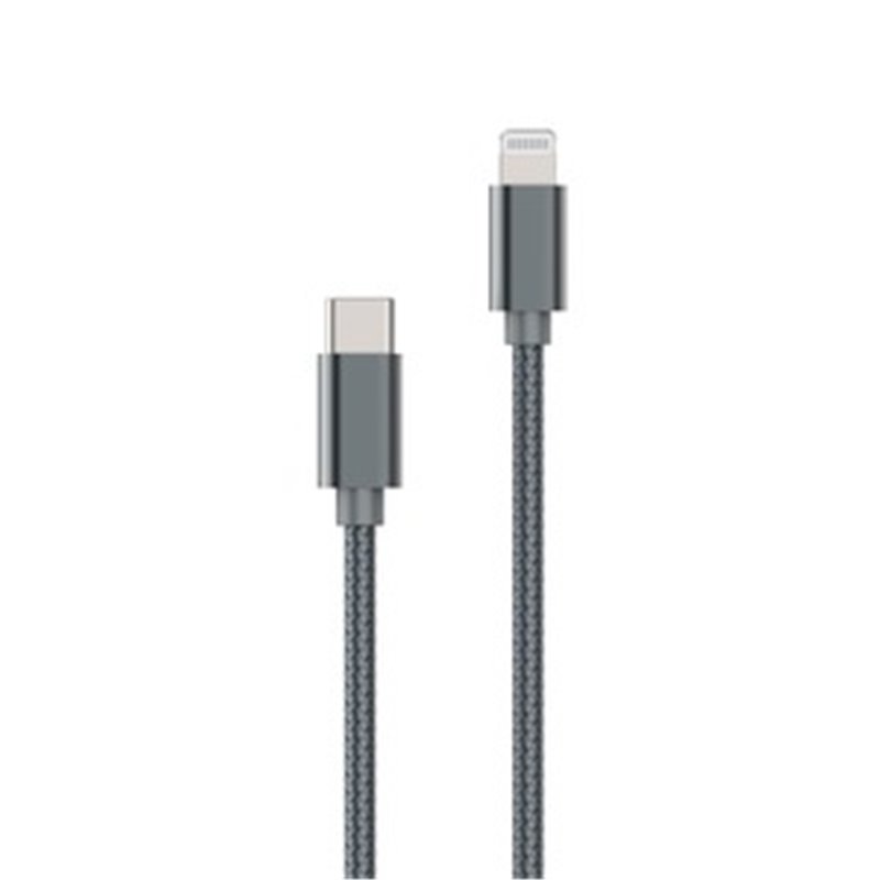 Câble Tresse USB-C Lightning 1M Gris