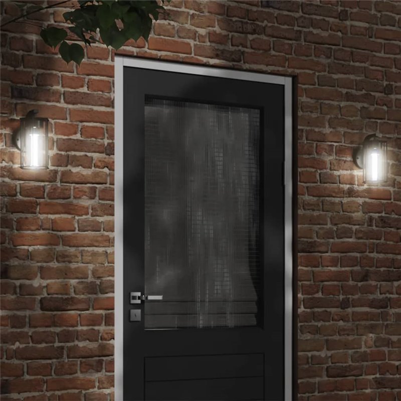 VidaXL Applique murale d'extérieur noir acier inoxydable