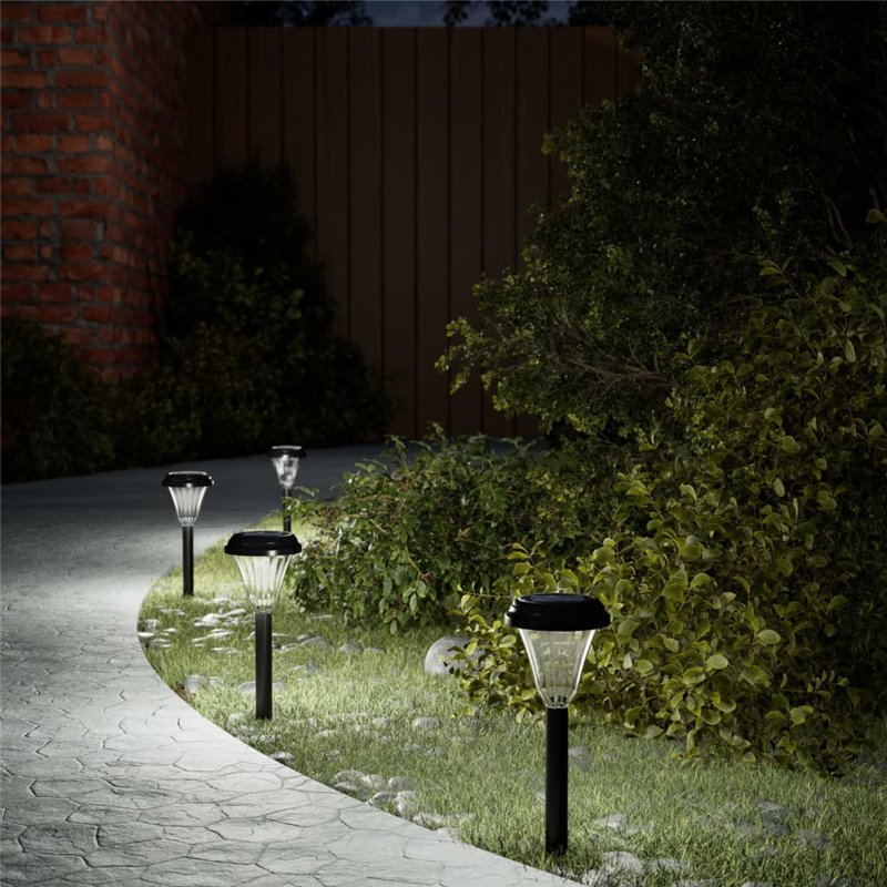 VidaXL Lampes solaires d'allées et piquets de sol 12 pcs blanc