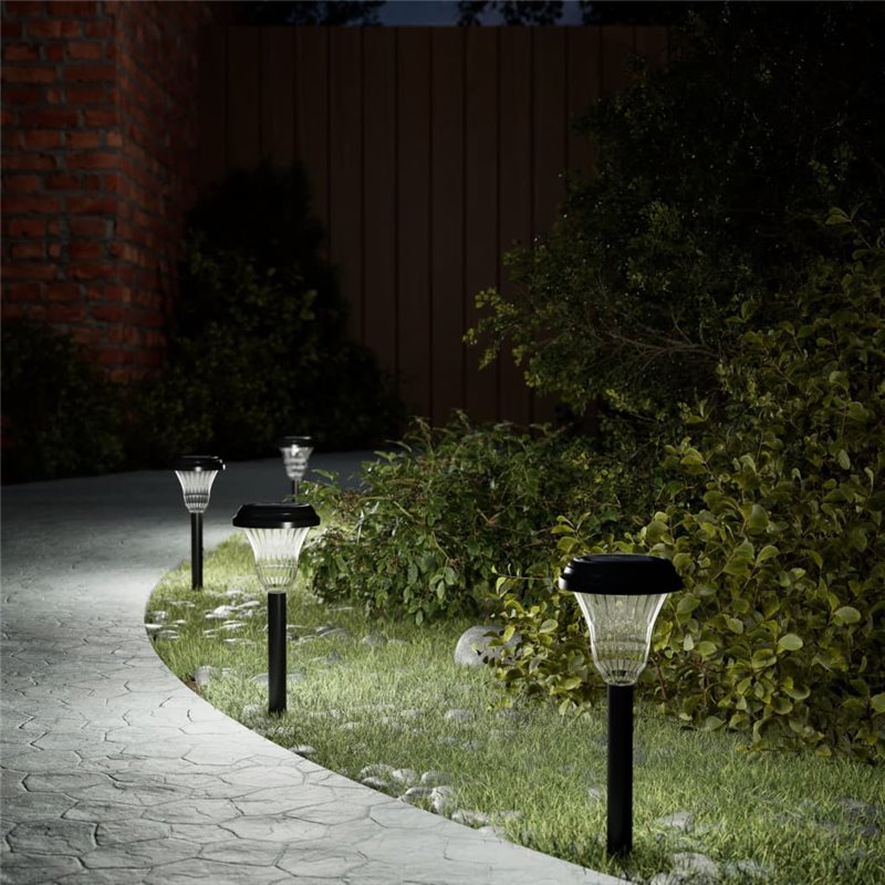 VidaXL Lampes solaires d'allées et piquets de sol 12 pcs blanc