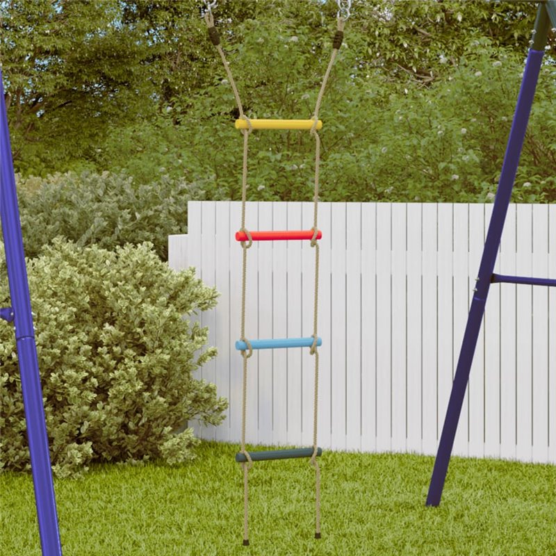 VidaXL Échelle de corde pour enfants avec 4 échelons multicolore