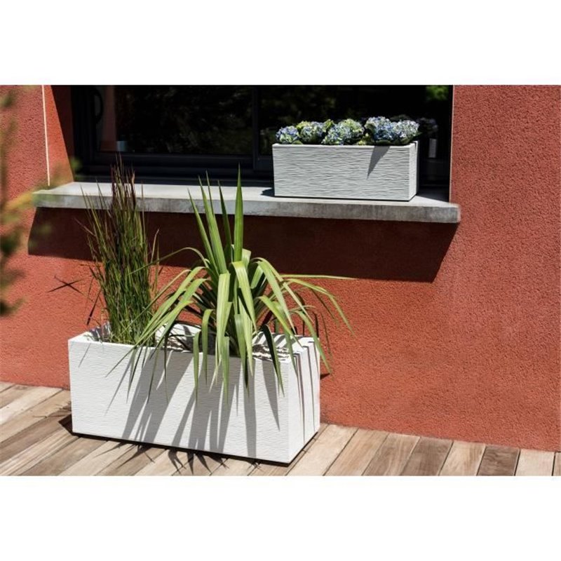 Image secondaire de EDA PLASTIQUE Balconniere Graphit Up - 25 L - 59 x 19,5 x 22,8 cm - Blanc cérusé