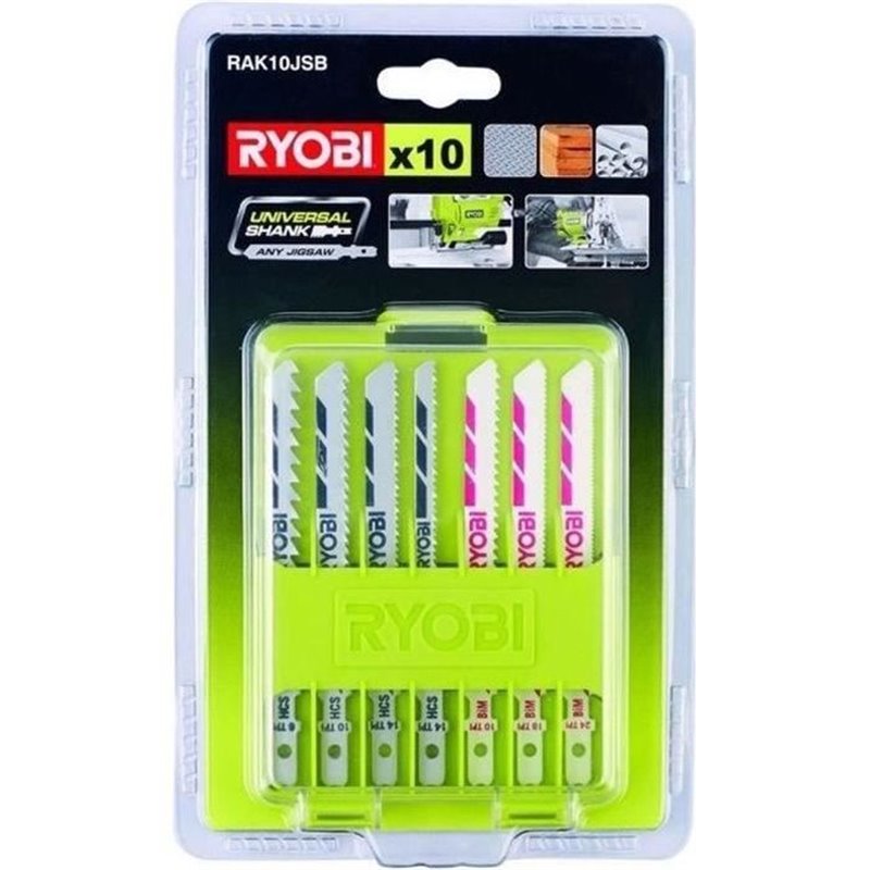 Ryobi Coffret 10 lames pour scie sauteuse 102 mm