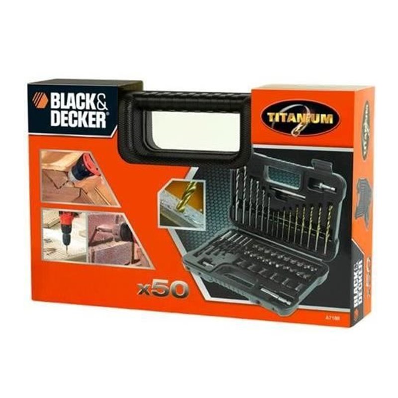 Image secondaire de Coffret de perçage et vissage Black+Decker - A7188-XJ - 50 accessoires Titanium