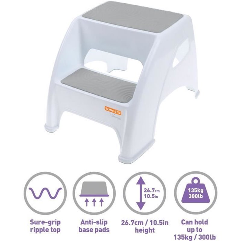 Image secondaire de Tabouret marchepied - DREAMBABY - Toddler & Me 2 Up - Antidérapant et texturé - Jusqu'a 145kg pour les petits et les adu