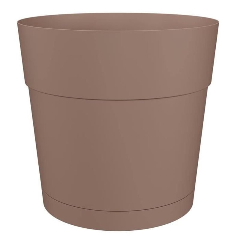 Image secondaire de Pot a fleurs et plantes rond CAPRI LARGE - Plastique - Réservoir d'eau - diametre 30 cm - Taupe - ARTEVASI