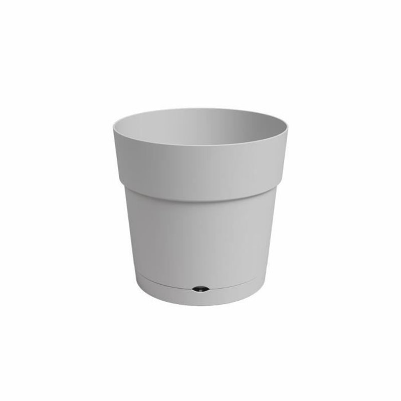 Pot a fleurs et plantes rond CAPRI LARGE - Plastique - Réservoir d'eau - diametre 30 cm - Gris clair - ARTEVASI