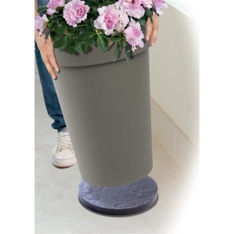 Image secondaire de Support a roulettes - EDA PLASTIQUES - Ø 30 cm - Gris ardoise - Polypropylene - Plantes, petits arbustes