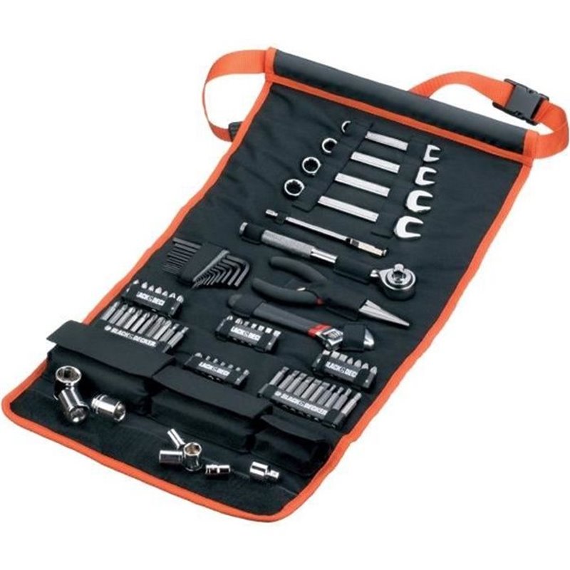 Kit d'outillage (77 pieces) Black+Decker - A7063-QZ (Livré en rangement textile)