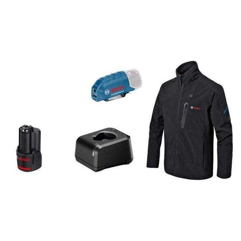 Veste chauffante Bosch Professional GHJ 12+18V XA taille S avec batterie 12V - 06188000FX