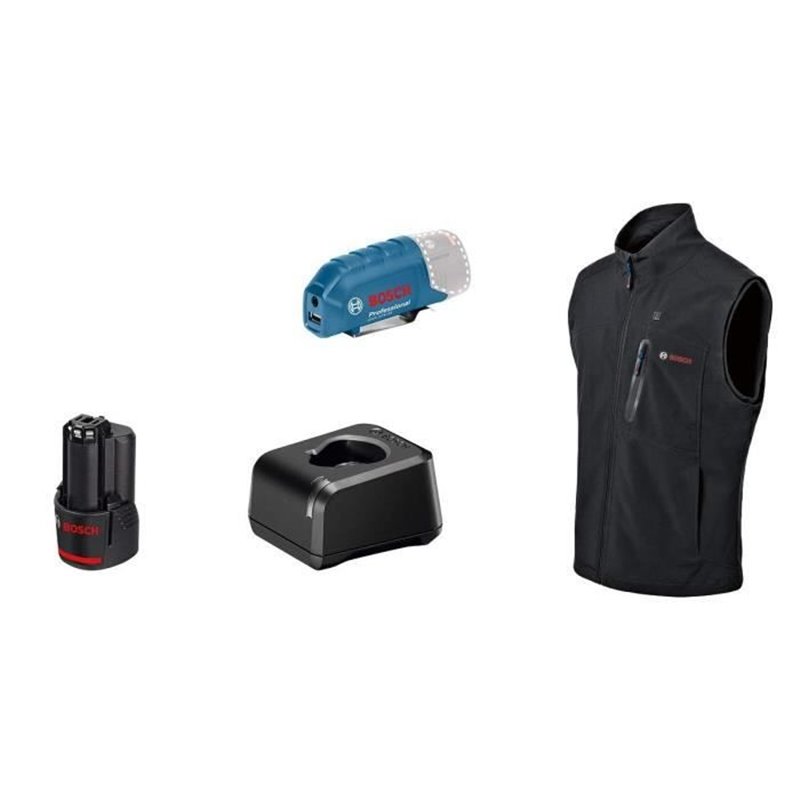 Veste chauffante Bosch Professional GHV 12+18V XA taille 2XL, avec batterie 12V - 06188000G8