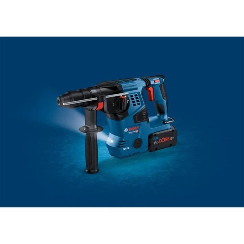 Image secondaire de Perforateur Bosch Professional GBH 18V-28CF avec dispositif d'aspi GDE 18V-16, 2 batt ProCore 8,0Ah, Chargeur, en Lboxx 