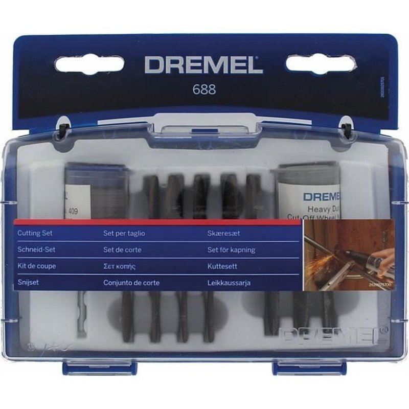 Coffret 69 accessoires Dremel 688 - Assortiment de 68 disques a tronçonner dans un coffret pratique