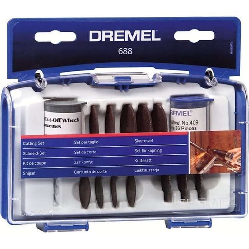 Image secondaire de Coffret 69 accessoires Dremel 688 - Assortiment de 68 disques a tronçonner dans un coffret pratique