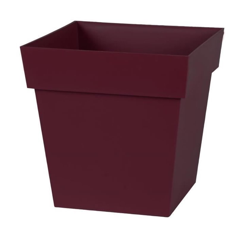 Image secondaire de EDA Pot de Fleur Carré TOSCANE 32 cm - Volume 22 L - 32 x 32 x 32 cm - Rouge bourgogne