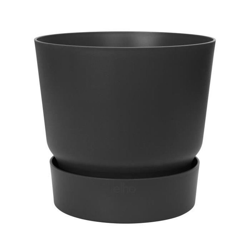 Elho Greenville Pot de fleurs rond 47 - Noir - Ø 47 x H 44 cm - extérieur - 100% recyclé