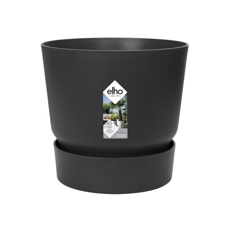 Image secondaire de Elho Greenville Pot de fleurs rond 47 - Noir - Ø 47 x H 44 cm - extérieur - 100% recyclé