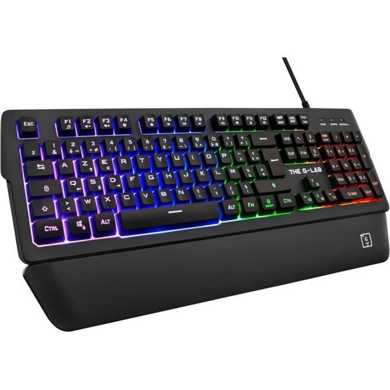 THE G-LAB Clavier Gaming RGB - Repose Poignet - FR - Azerty