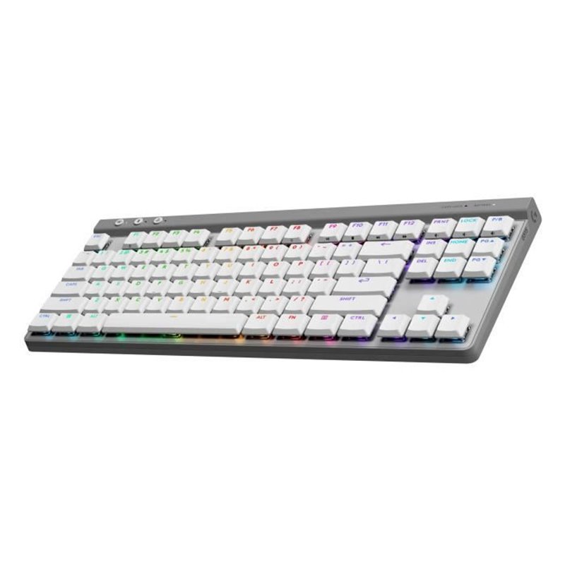 Clavier Gamer - Sans fil - Logitech G - G515 TKL Lightspeed - Mécanique Tactile - RGB - Azerty - Blanc