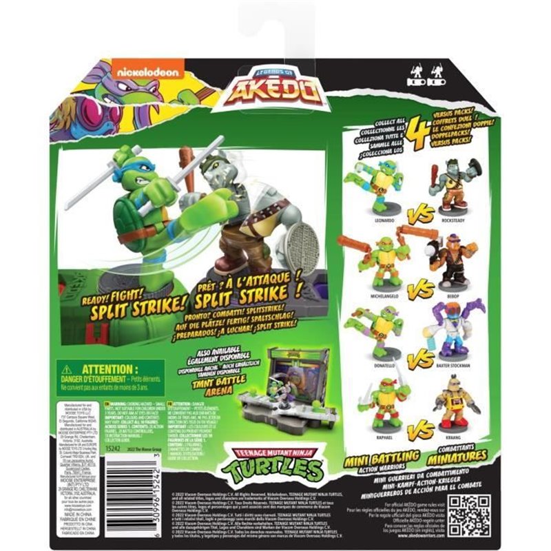 Image secondaire de Coffret Tortues Ninja Leonardo vs Kraang - Akedo - Moose Toys - Armes uniques - 4 coffrets duel a collectionner