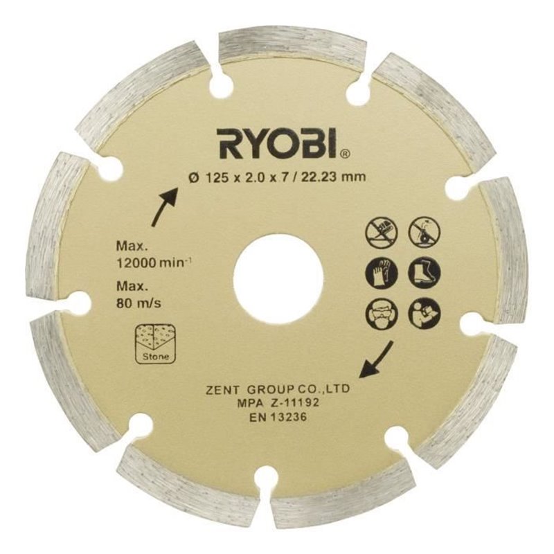 Image secondaire de Meuleuse d'angle Ryobi 800W 125mm - Découpe de brique et parpaing - Electrique