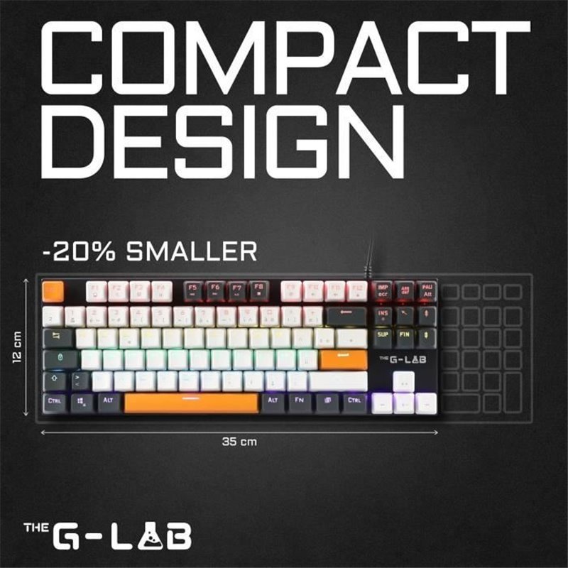 Image secondaire de Clavier Gaming - THE G-LAB - KEYZ-MERCURY-C/FR - Mécanique - TKL - 3coloris Blanc+Noir+OrangeFR