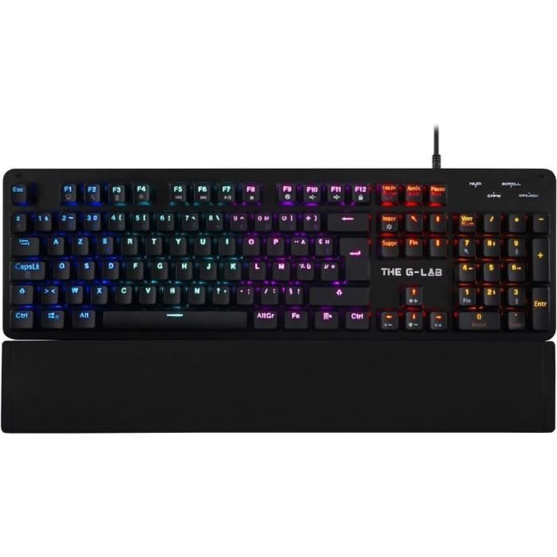 THE G-LAB Gaming KEYZ Carbon Clavier mécanique rétroéclairé - Switch Blues Repose poignet - Azerty