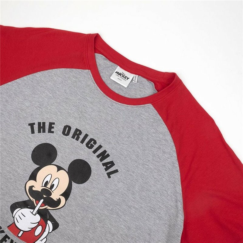 Image secondaire de Pyjama D'Été Mickey Mouse Rouge (Adultes) Homme Gris