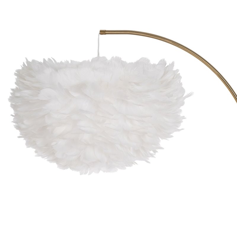 Image secondaire de Lampadaire Blanc Doré Métal Plumes 60 W 220-240 V 68 x 40 x 175 cm