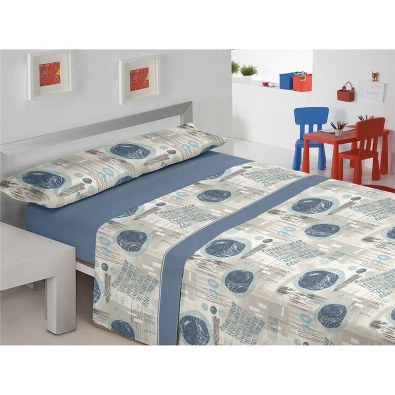 Image secondaire de Jeu de draps Pierre Cardin CALIFORNIA Bleu Lit 1 personne