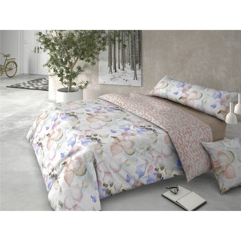 Parure de couette Pierre Cardin HOJARASCA Rose Lit 1 personne 3 Pièces