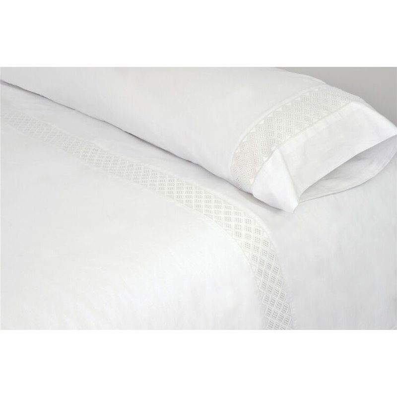 Parure de couette Pierre Cardin ELISA Blanc Lit ½ personnes 2 Pièces