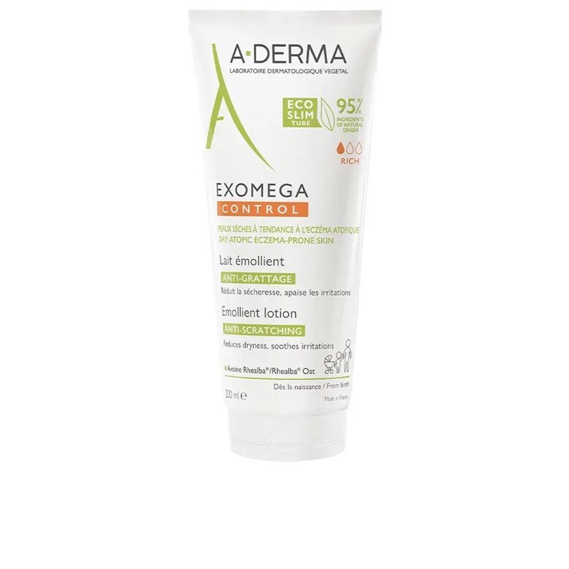 Lotion corporelle A-Derma Exomega Control 200 ml Soulagement des démangeaisons et de l'irritation