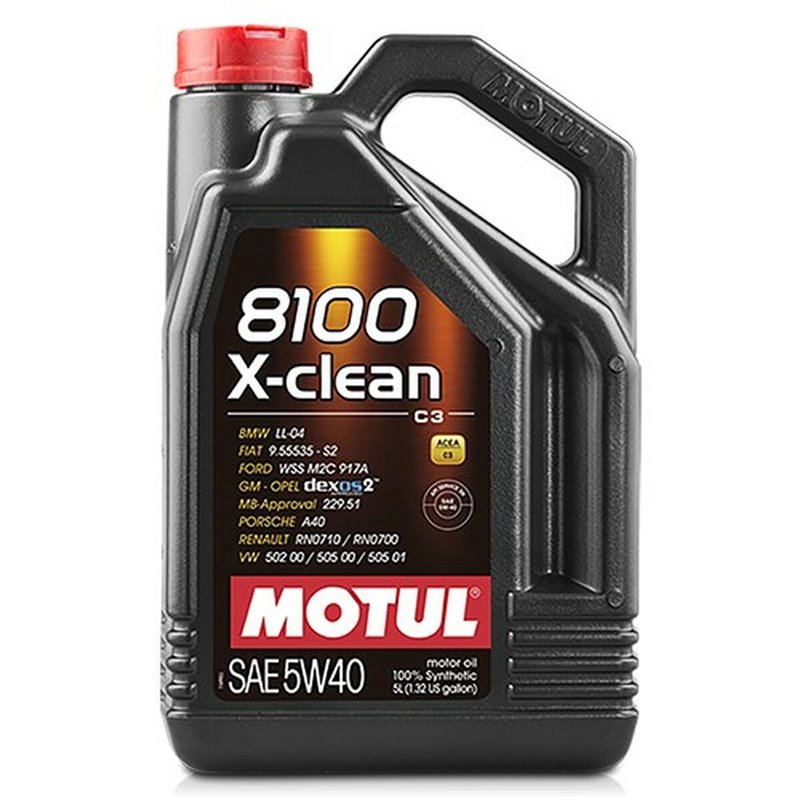 Huile de moteur pour voiture Motul 8100 X-Clean 5W40 5 L