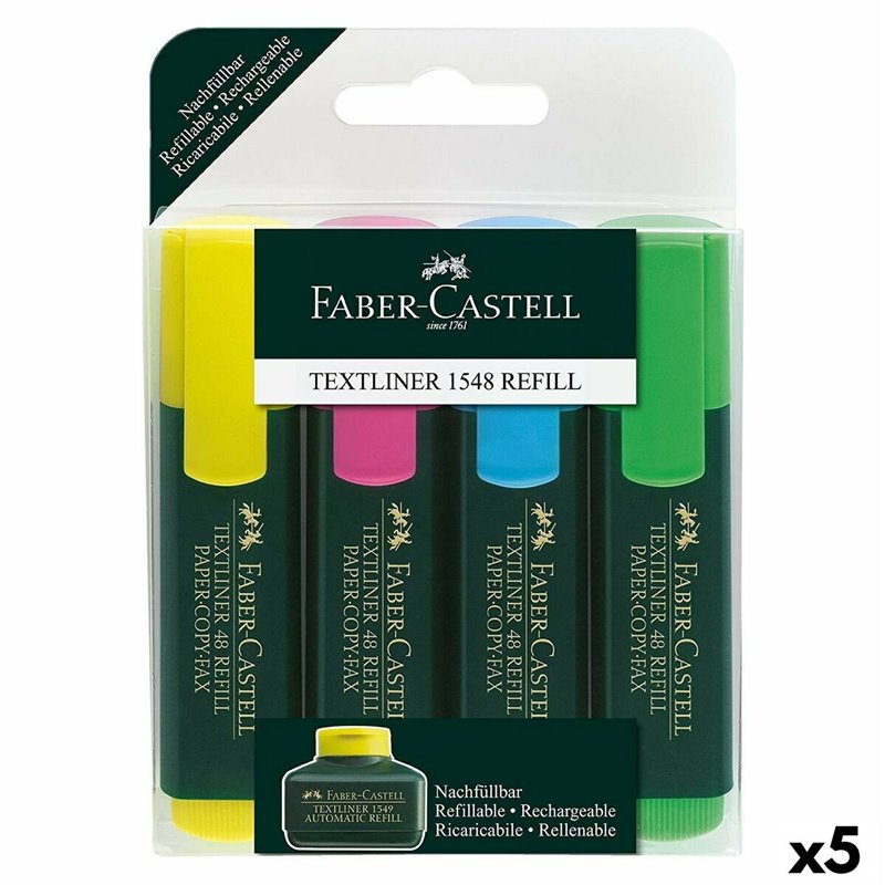 Boîte de marqueurs Faber-Castell Fluorescent Multicouleur (5 Unités)