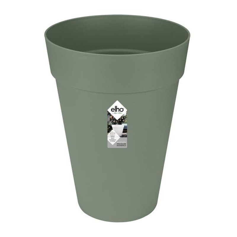 Elho Loft Urban Pot de fleurs rond Haut 35 - Vert - Ø 34 x H 45 cm - extérieur - 100% recyclé