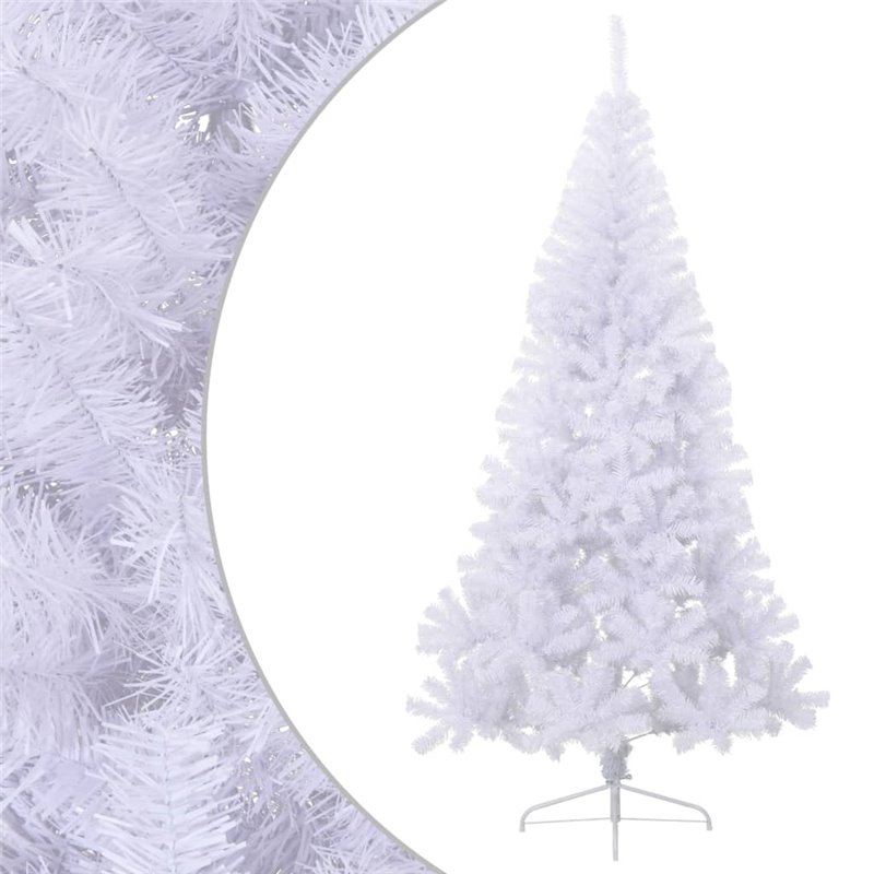 VidaXL Sapin de Noël artificiel moitié avec support blanc 180 cm PVC