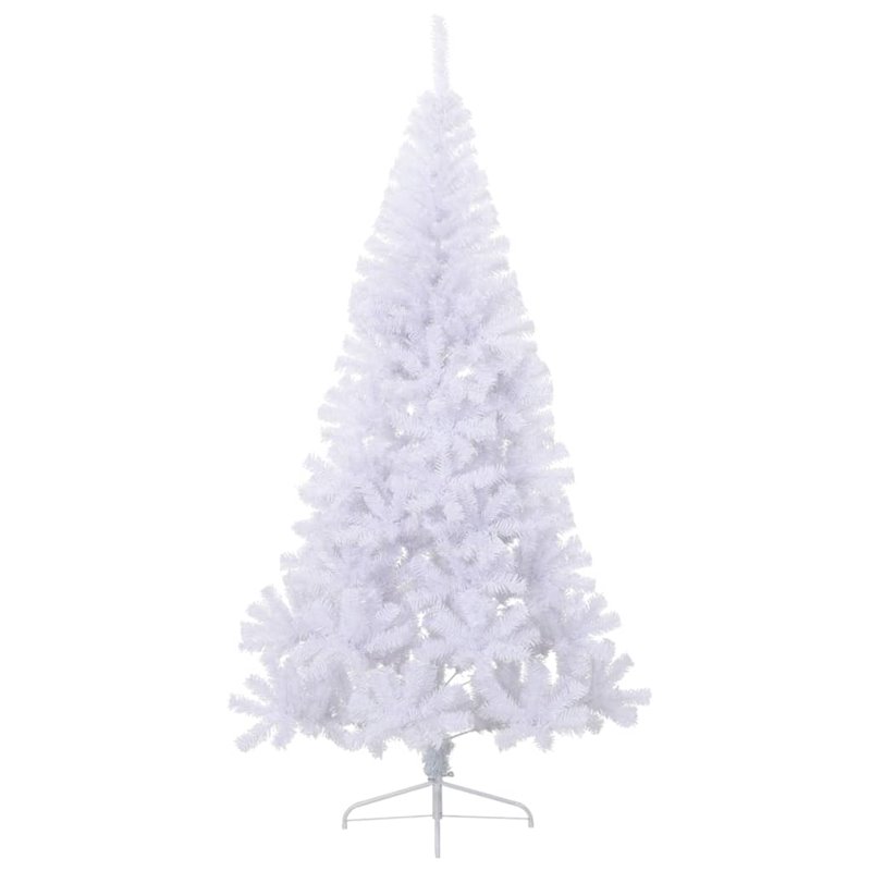 Image secondaire de VidaXL Sapin de Noël artificiel moitié avec support blanc 180 cm PVC