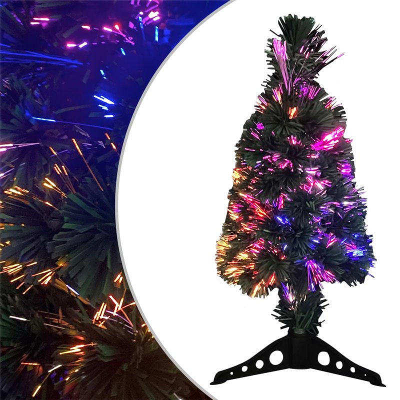 VidaXL Arbre de Noël artificiel mince et support 64 cm fibre optique