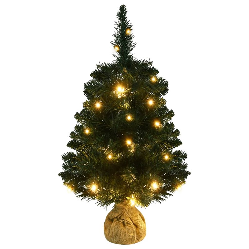 Image secondaire de VidaXL Sapin de Noël artificiel pré-éclairé et supports vert 60 cm PVC