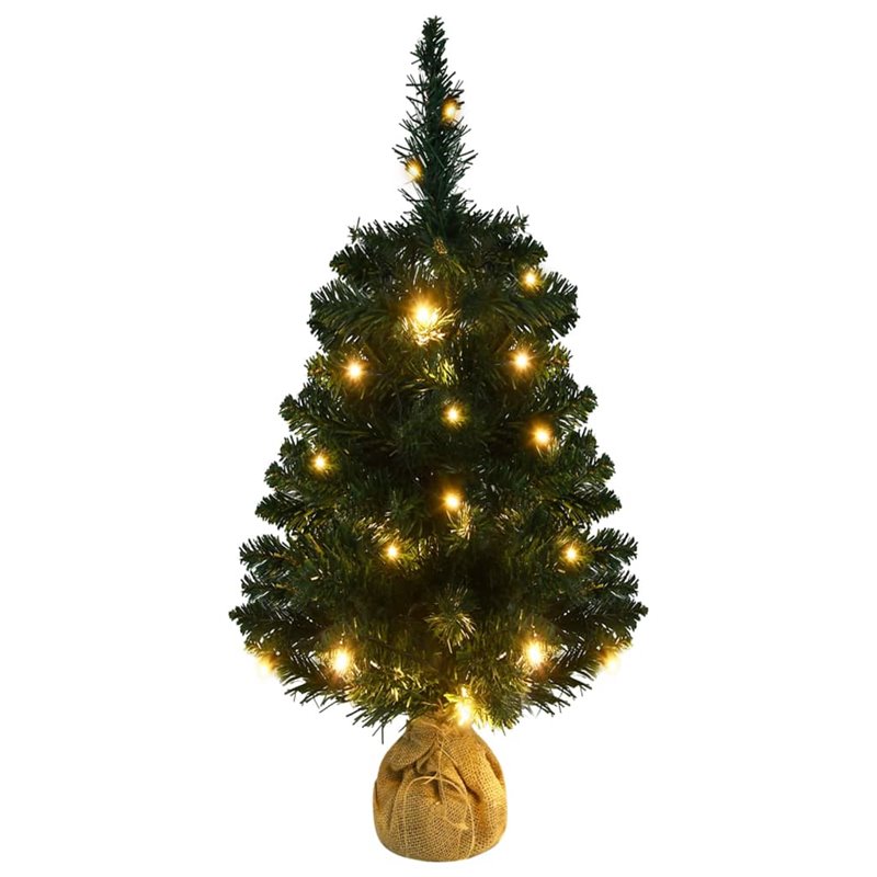 Image secondaire de VidaXL Sapin de Noël artificiel pré-éclairé et supports vert 90 cm PVC